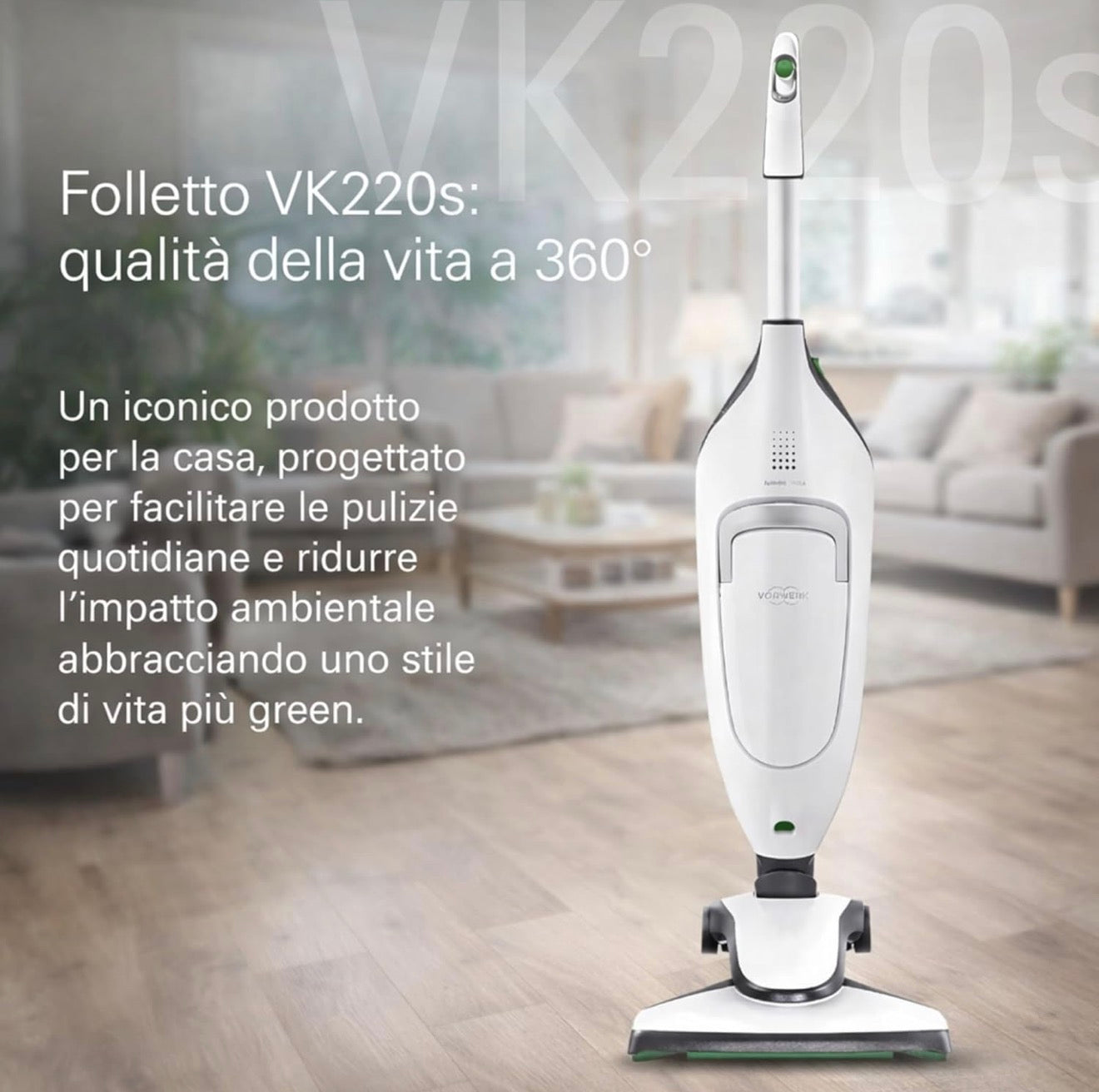 ASPIRAPOLVERE VORWERK FOLLETTO VK220S CON HD65