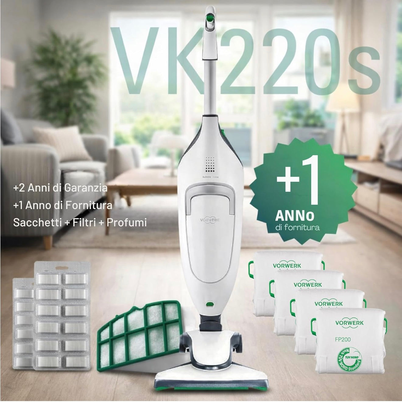 ASPIRAPOLVERE VORWERK FOLLETTO VK220S CON HD65