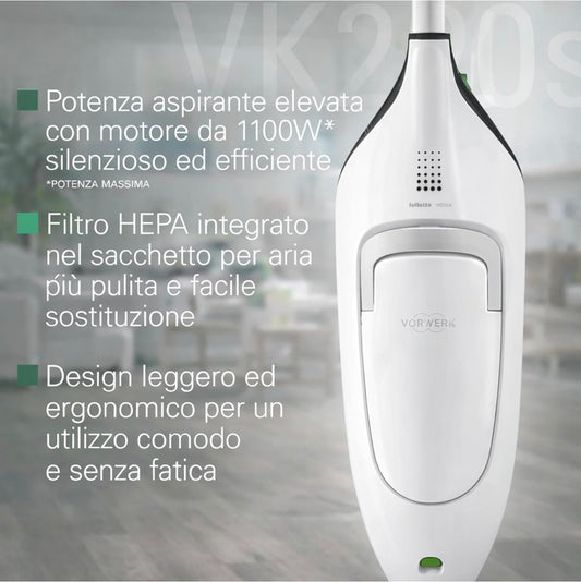 ASPIRAPOLVERE VORWERK FOLLETTO VK220S CON HD65